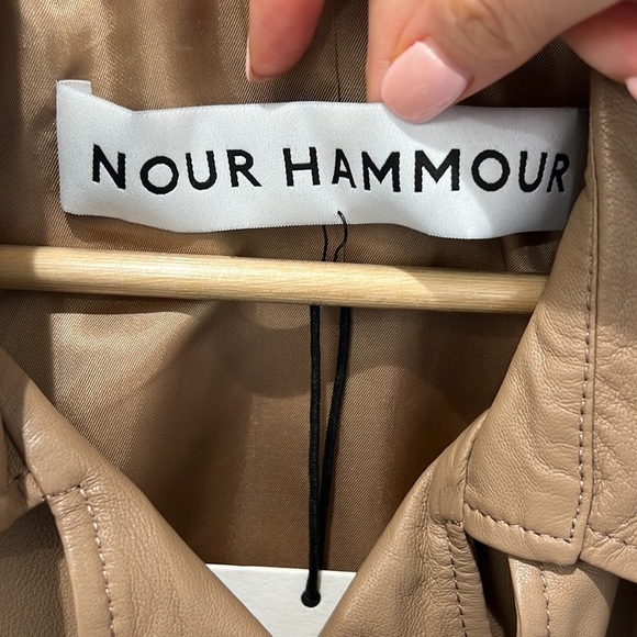Nour Hammour | NWT SOLD OUT Hatti Leather Jacket in Sand - Size FR 34/US 2 - Picture 8 of 14